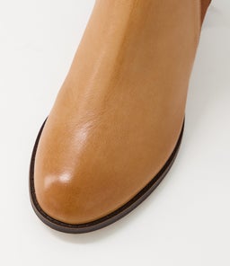 SHOKO DJ NEW TAN CHOC HEEL LEATHER