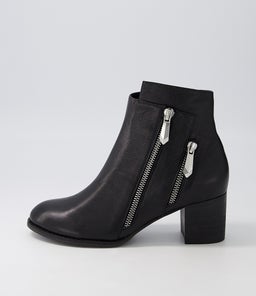 SLAINE DJ BLACK BLACK HEEL LEATHER
