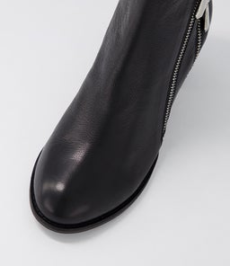 SLAINE DJ BLACK BLACK HEEL LEATHER