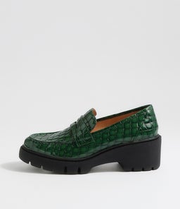 UNICE DJ EMERALD BLACK SOLE PATENT CROC LEATHER