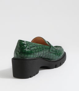 UNICE DJ EMERALD BLACK SOLE PATENT CROC LEATHER