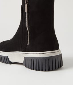 YELIZA DJ BLACK WHITE&BLK SUEDE SOLE