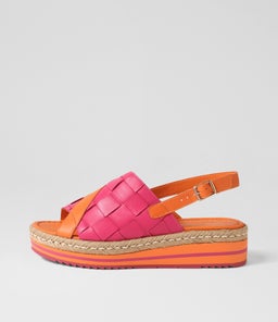 AMES DJ BRIGHT ORANGE FUCHSIA LEATHER