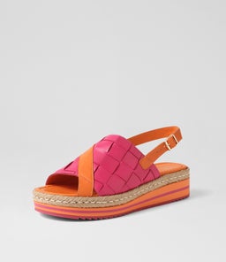 AMES DJ BRIGHT ORANGE FUCHSIA LEATHER
