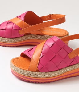 AMES DJ BRIGHT ORANGE FUCHSIA LEATHER