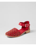 Ashby Red Tan Leather Mary Janes