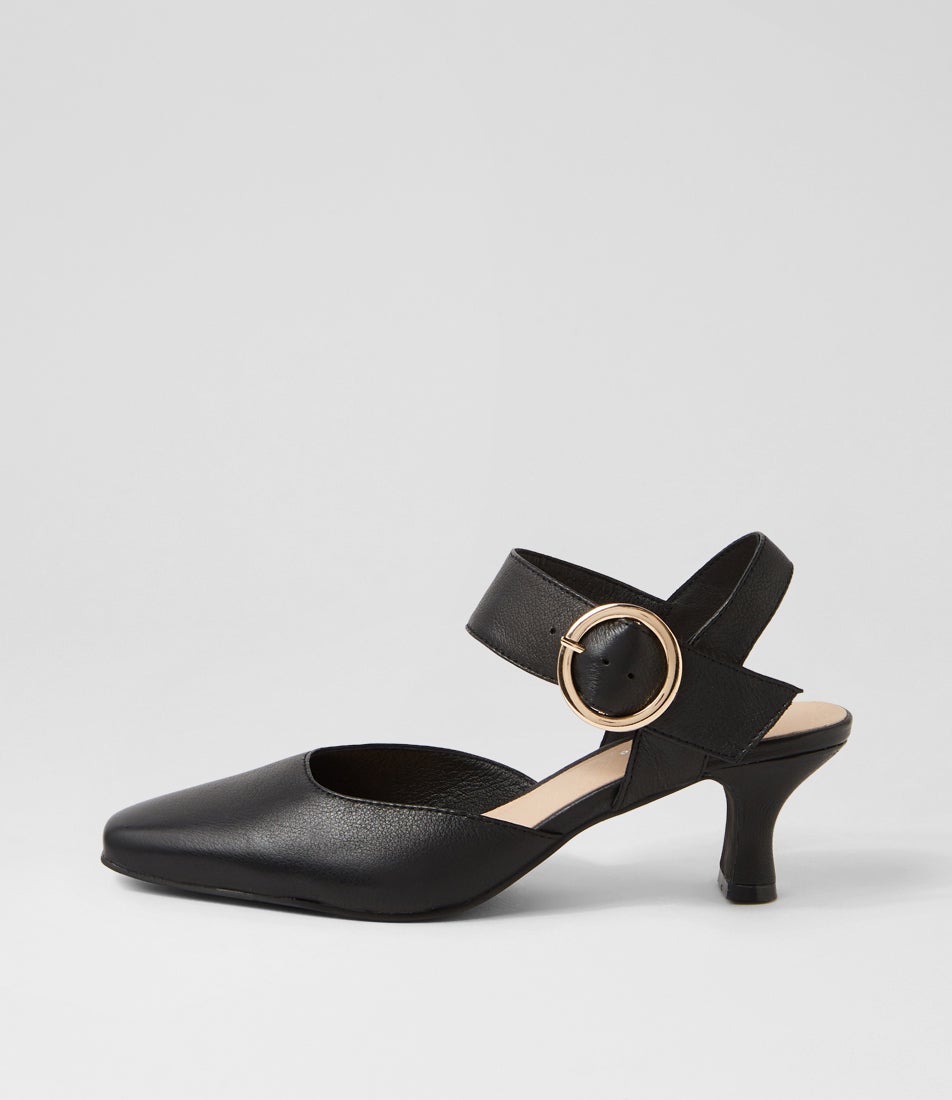 Caris Black Leather Heels Caris Black Leather Heels