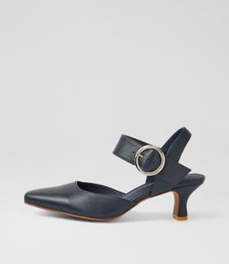 Caris Navy Leather Heels Caris Navy Leather Heels