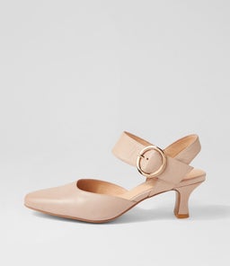 Caris Cafe Leather Heels Caris Cafe Leather Heels
