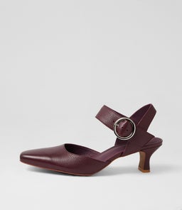 Caris Burgundy Leather Mary Jane Heels Caris Burgundy Leather Mary Jane Heels