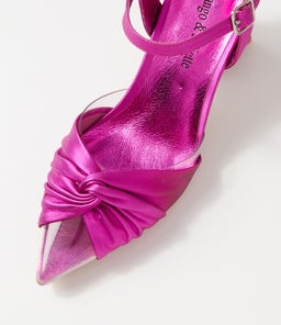 HIVON DJ CLEAR FUCHSIA SATIN VINYLITE LEATHER