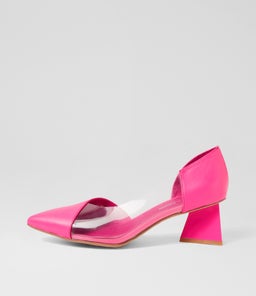 ISLEN DJ HOT PINK CLEAR LEATHER VINYLITE