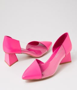 ISLEN DJ HOT PINK CLEAR LEATHER VINYLITE