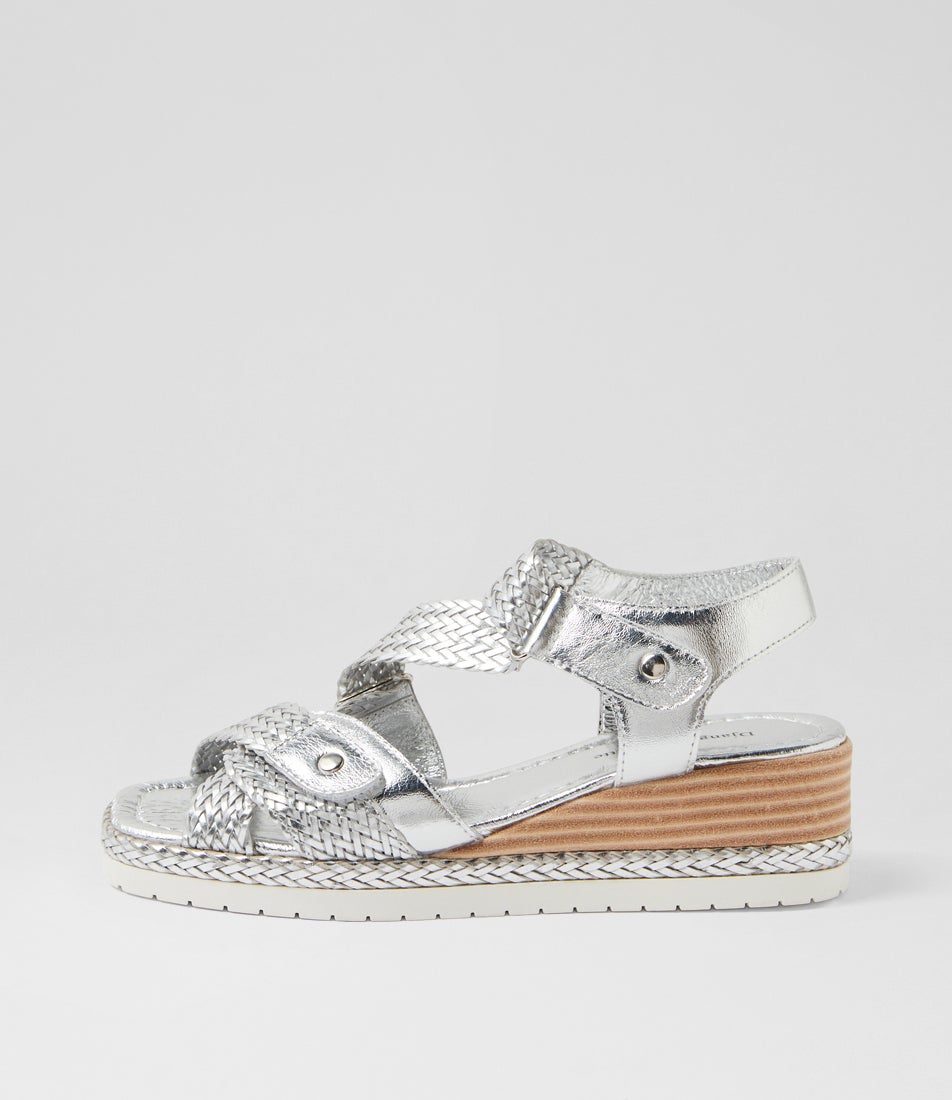 Idela Silver Weave Leather Sandals