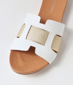 JEDDALY DJ WHITE GOLD LEATHER ELASTIC