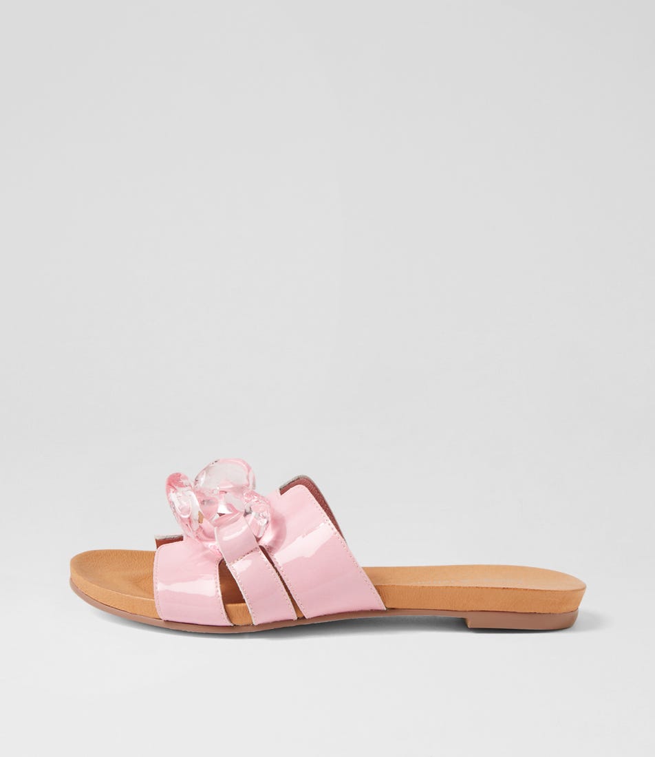 Jovie Pink Patent Leather Slides Jovie Pink Patent Leather Slides