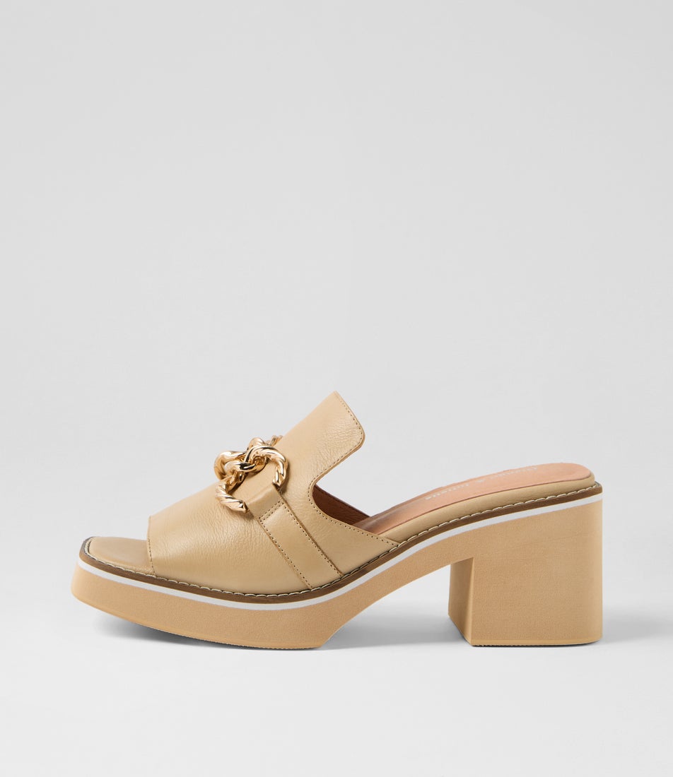 Jamms Camel Leather Mules
