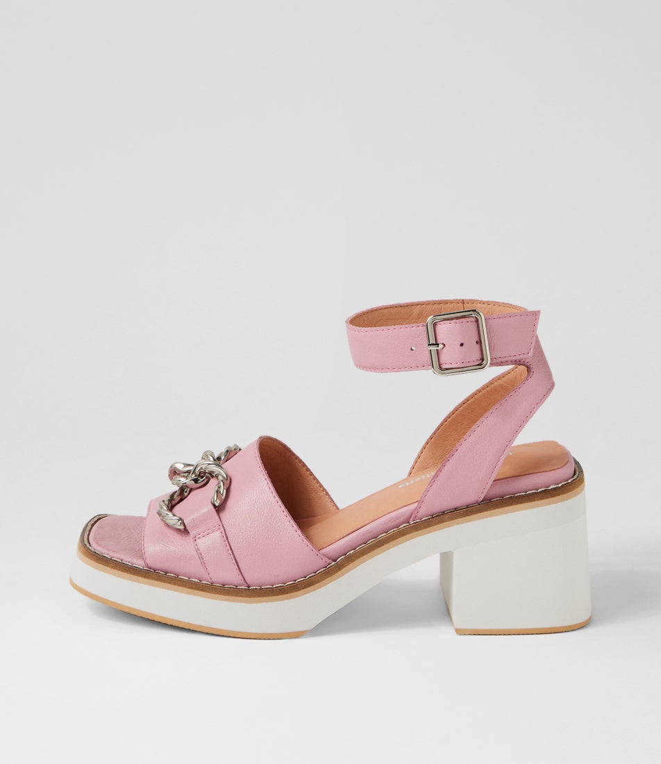Jarth Pink Leather Sandals Jarth Pink Leather Sandals