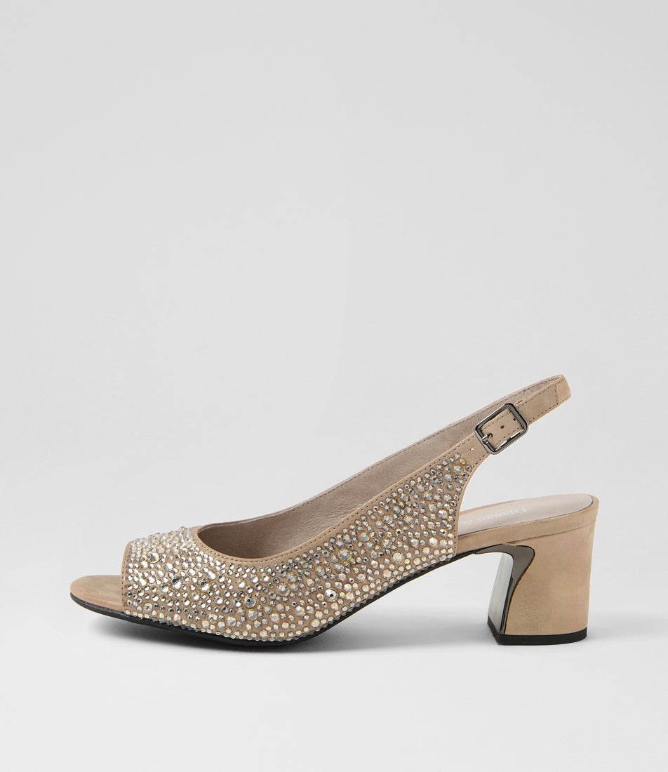 Jukes Light Pewter Shimmer Leather Jewels Sandals