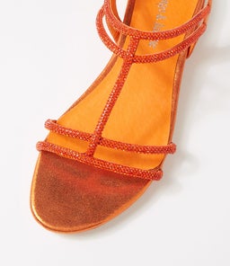 LAROZA DJ ORANGE METALLIC FABRIC JEWELS