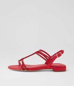 LAROZA DJ RED METALLIC FABRIC JEWELS
