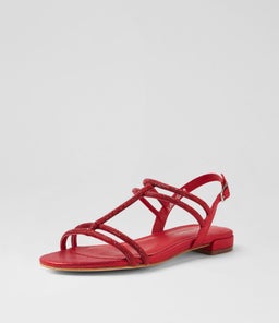 LAROZA DJ RED METALLIC FABRIC JEWELS