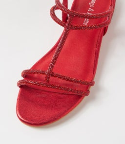 LAROZA DJ RED METALLIC FABRIC JEWELS