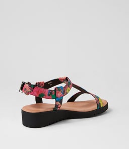 MARJ DJ BLACK BLACK FLOWERMANIA LEATHER SOLE