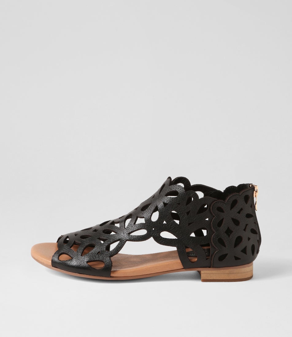 Pietro Black Leather Sandals