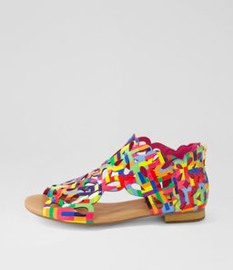 PIETRO DJ PINK STRIPE MULTI PATENT LEATHER