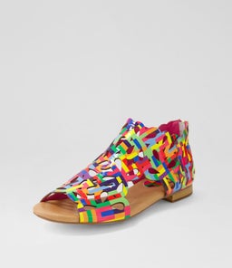 PIETRO DJ PINK STRIPE MULTI PATENT LEATHER