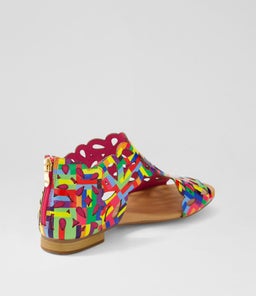 PIETRO DJ PINK STRIPE MULTI PATENT LEATHER