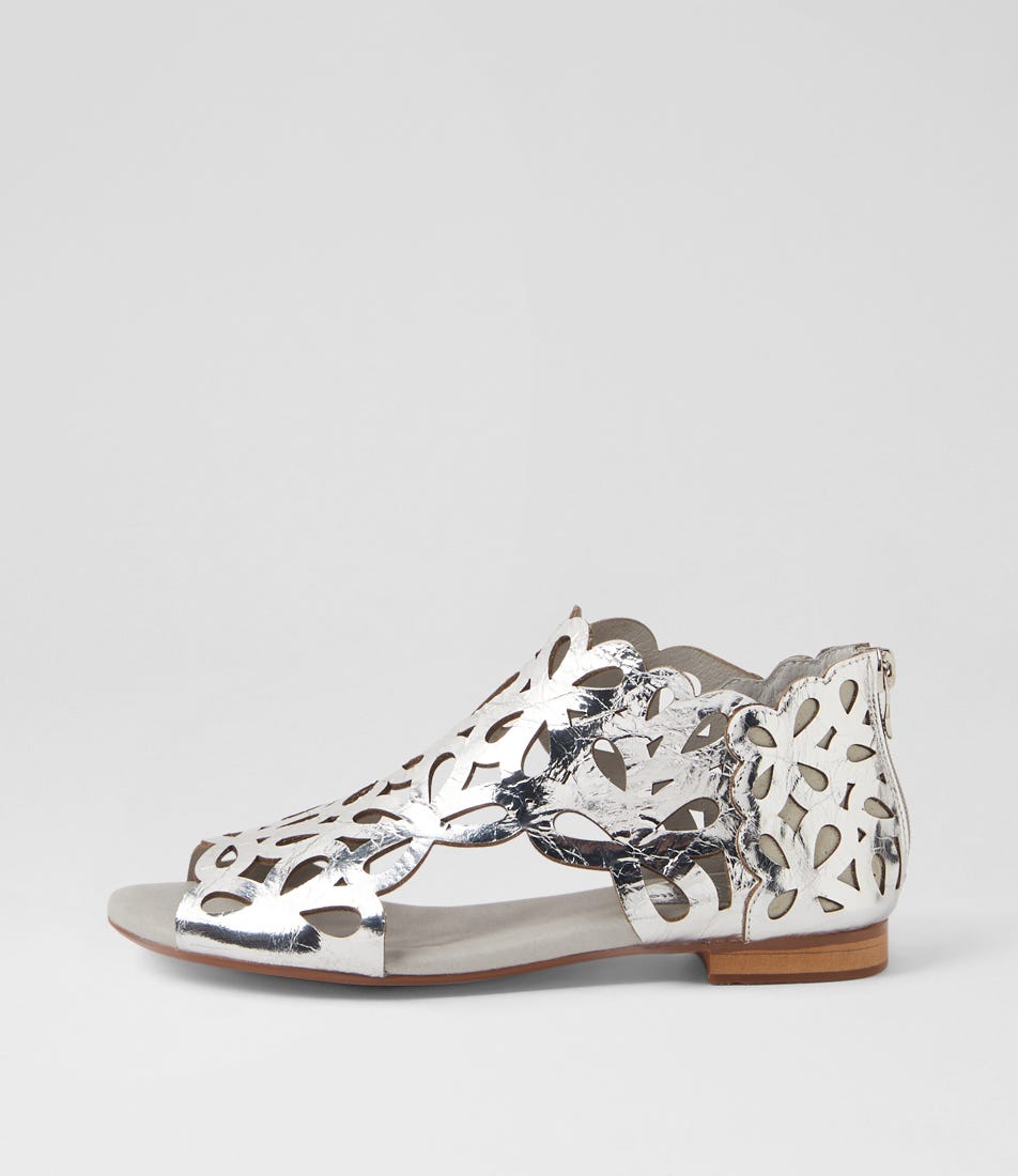 Pietro Silver Shine Leather Sandals