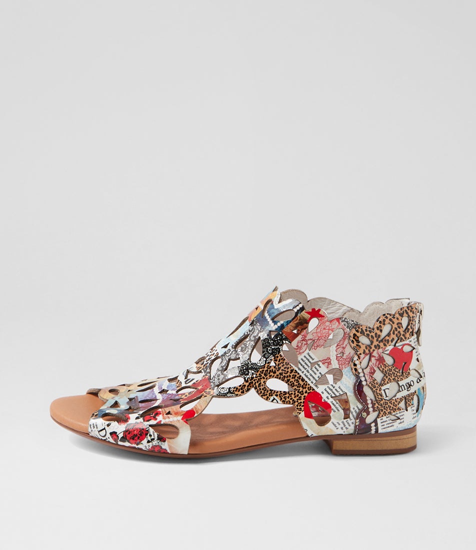 Pietro Collage Print Patent Leather Sandals Pietro Collage Print Patent Leather Sandals