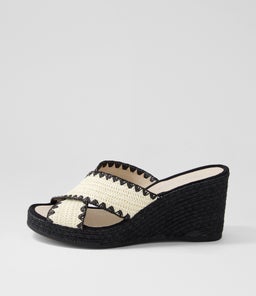 PRINDLE DJ BEIGE BLACK SYN RAFFIA
