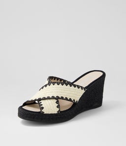 PRINDLE DJ BEIGE BLACK SYN RAFFIA