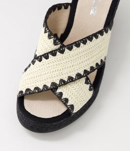 PRINDLE DJ BEIGE BLACK SYN RAFFIA