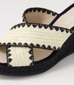 PRINDLE DJ BEIGE BLACK SYN RAFFIA