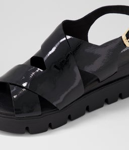 RIKU DJ BLACK BLACK&BLACK PATENT SOLE