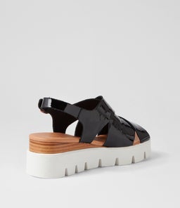 RIKU DJ BLACK NATURAL&WHITE PATENT SOLE