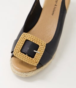 SALOSO DJ BLACK NATURAL LEATHER BUCKLE