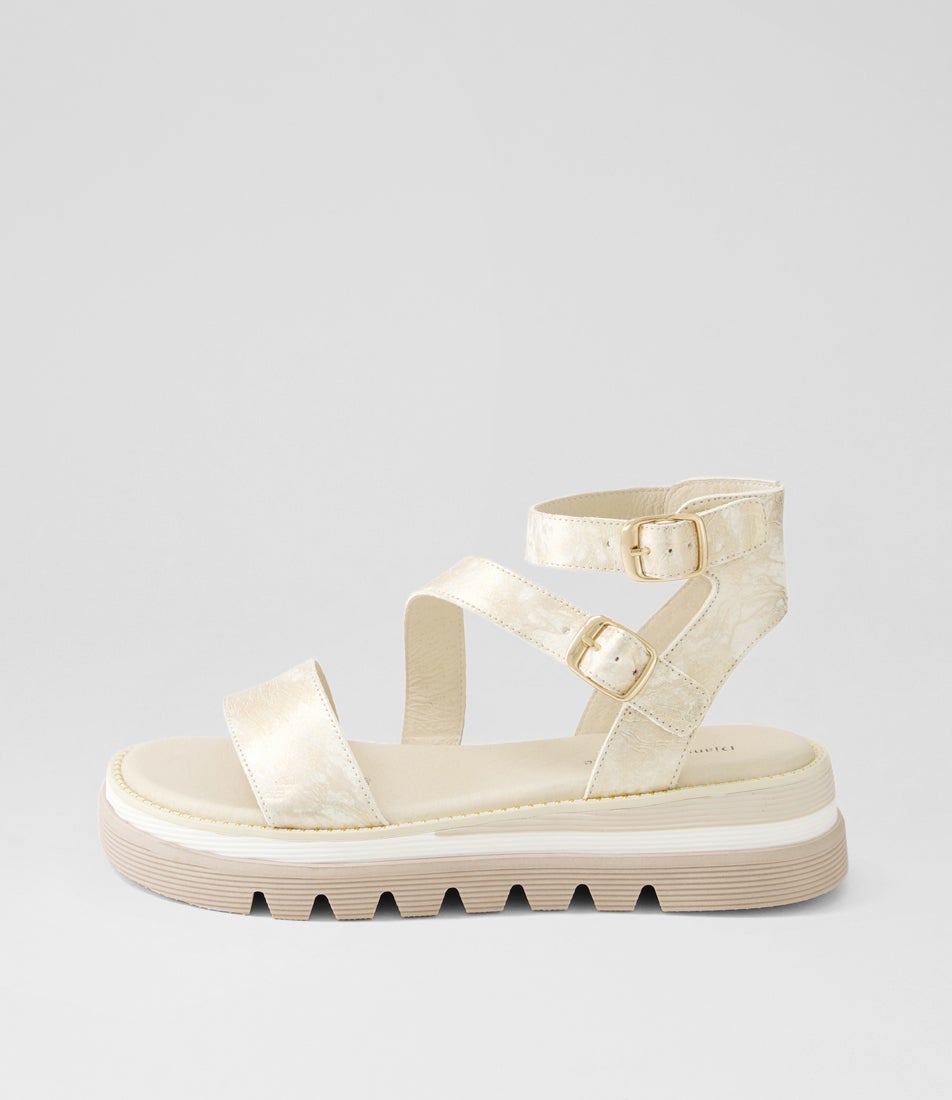 Selima Metallic Smudge Leather Sandals Selima Metallic Smudge Leather Sandals