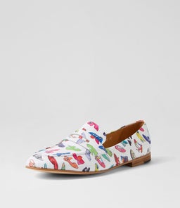 ULANI DJ WHITE SHOE PRINT LEATHER