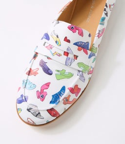 ULANI DJ WHITE SHOE PRINT LEATHER