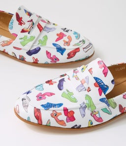 ULANI DJ WHITE SHOE PRINT LEATHER