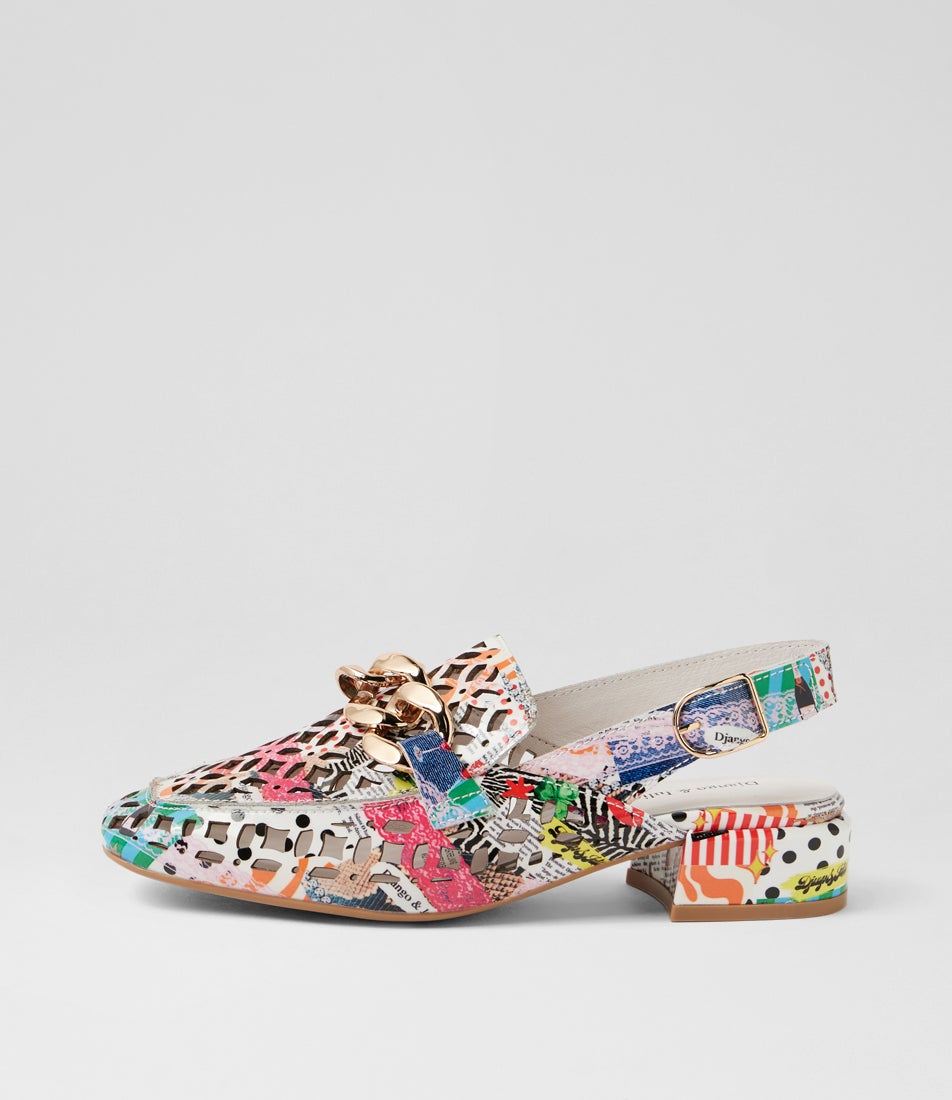 Vooper Collage 2 Print Patent Leather Heels Vooper Collage 2 Print Patent Leather Heels