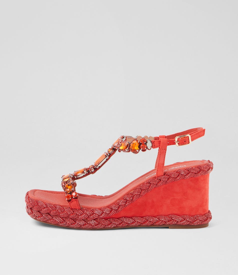 Vontey Coral Suede Jewels Sandals Vontey Coral Suede Jewels Sandals