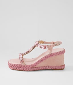 VONTEY DJ PALE PINK SUEDE JEWELS