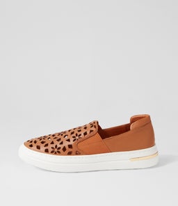 WILLETT DJ DK TAN WHITE SOLE LEATHER ELASTIC