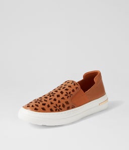 WILLETT DJ DK TAN WHITE SOLE LEATHER ELASTIC